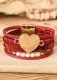 Red Valentine Heart & Faux Pearl Bracelet