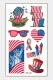 WS-327 Independence Day Tattoo Stickers Face Waterproof Decorative Props Disposable Tattoo American Flag Stickers
