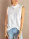 White Frilled Tank Top with Buttons