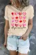 Khaki Heart Shape Plaid T-shirt