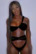 Black Front Cross Lace Up Two Piece Bathing Suit