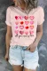 Pink Heart Shape Plaid T-shirt