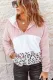 Pink Leopard Color Block Pocket Fleece Quarter Zip Hoodie