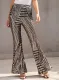 Brown Stylish Sequin Bell-Bottom Pants