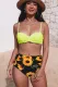 Yellow Sunflower Push Up High Waisted Bikini Set
