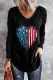 Patriotic American Heart-shaped Flag Print Tunic Pullover