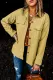 Yellow Pocketed Button Ribbed Textured Shacket