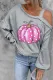 Pink Pumpkin Polka Dots Graphic Asymmetric Dew Shoulder Top