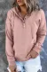 Pink Snap Button Pullover Hoodie with Pocket