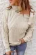 Apricot Strapped Cut out Shoulder Turtleneck Sweater