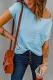 Sky Blue Pocketed Tee with Side Slits