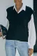 Black V-Neck Twist Knitted Vest Sweater