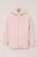 Pink Zipper Hooded Coat with Pocket