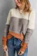 Yellow Women's Winter Casual Long Sleeve Color Block Crewneck Drop Shoulder Slouchy Ribbed Sweater