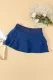 Blue Solid Waistband Layered Swimdress Ruffle Swim Skirt Swimsuit Bottom