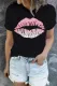 Black Pink Leopard Lips T-Shirts