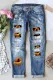 Sky Blue Witch Straight Leg Ripped Jeans Gray