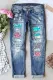 Gltter Patchwork Casual Denim Jeans