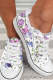 Purple Floral Butterfly Lace Up Canvas Shoes