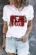 Plaid Letter Heart-shaped Leopard Round Neck Sheath Casual T-Shirts