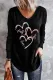 Ombre Pink Heart-Shaped Long Sleeve Top