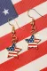 Red White and Blue USA American Flag Stars Dangle Earrings