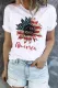 Independence Day Sunflower American Flag Short Sleeve Tee