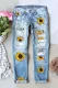 Sunflower Leopard Ripped Jeans