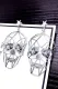 Skull Rhinestone cutout metal punk earrings