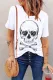 White Skull Print Crew Neck T-shirt