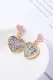 Pink Love Personality Three-dimensional Sequin Stud Earrings