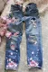 Cherry Blossoms Floral Ripped Jeans