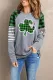 Green Plaid Leaf Print Sweatshirt
