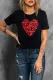 XOXO Valentine Heart-shaped Print T-shirt
