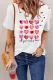 White Heart Letter Print Casual T-shirt