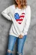 Patriotic American Flag Heart-shaped Print Sweatshirt