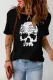 Skull Graphic Print Halloween Crew Neck T Shirt