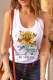 White Sunflower Butterfly Tank Top