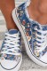 Floral Print Lace-up Canvas Sneakers