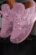 women's pink sequin casual sneakers