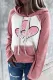 Pink Leopard Hooded Casual Pullover Sweatshirt