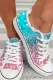 Shiny Gradient Lace-Up Canvas Shoes