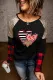 Heart Print Plaid Sequin Pullover