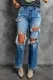 Distressed Holes Hollow-out Boyfriend Jeans