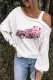 White Scoop Neck Cold Shoulder Casual T-shirt