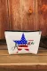 American Flag Star Print Canvas Makeup Bag