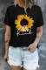 Black Sunflower Casual Short Sleeve T-shirt
