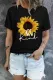 Black Sunflower Casual Short Sleeve T-shirt
