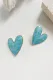 Quicksand Heart-Shaped Blue Earrings