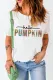 Colorful Pumpkin Leopard Graphic Casual Tee